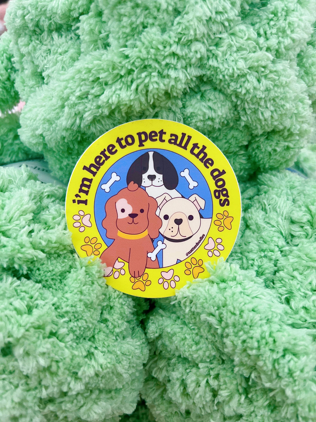 Here to Pet All the Dogs Sticker