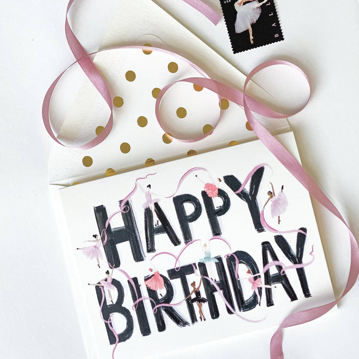 Happy Birthday Ballet Dancers Card