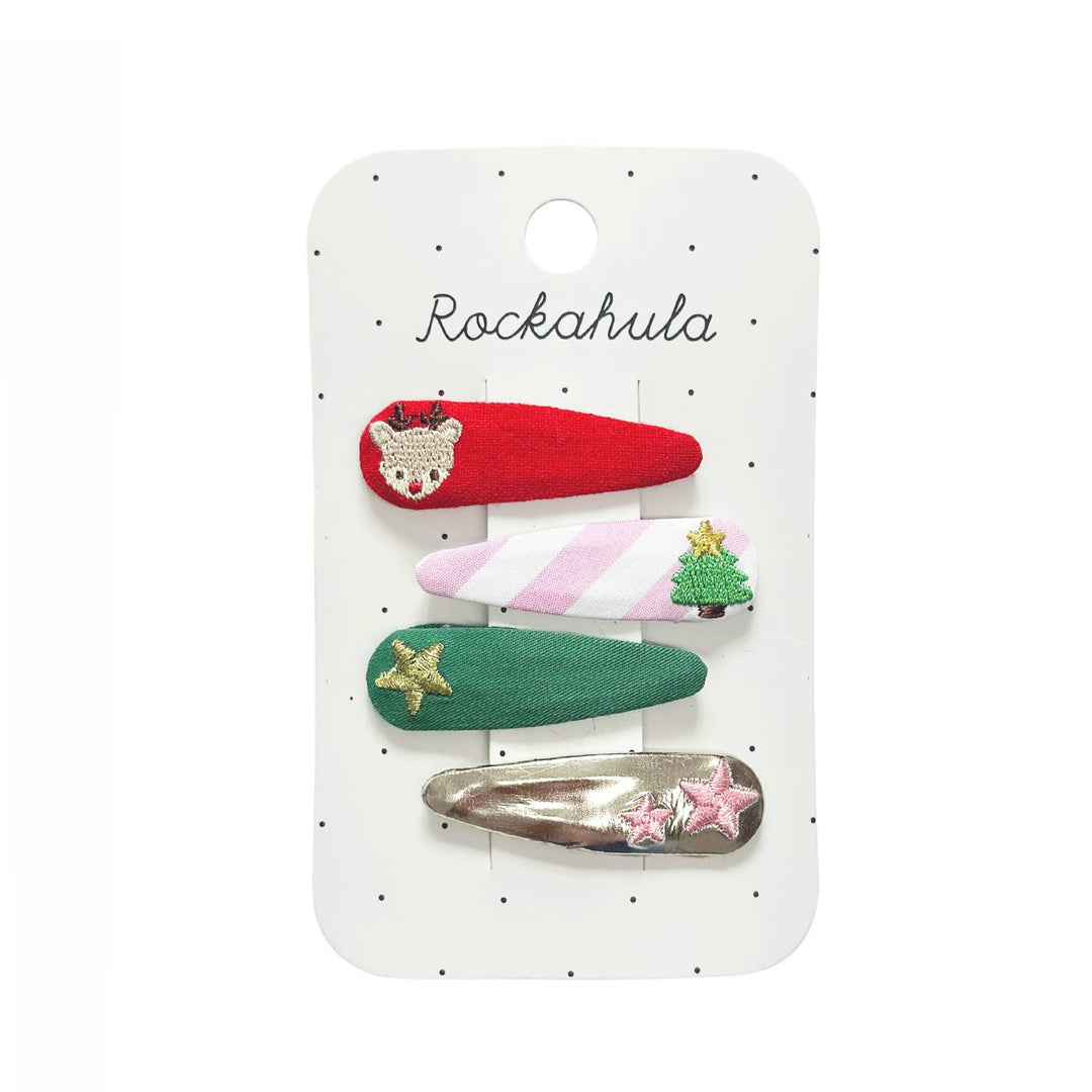 Jolly Christmas Embroidered Clip Set