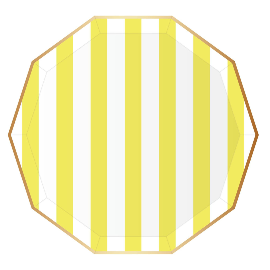 Soleil Yellow Cabana Signature Stripe Plates