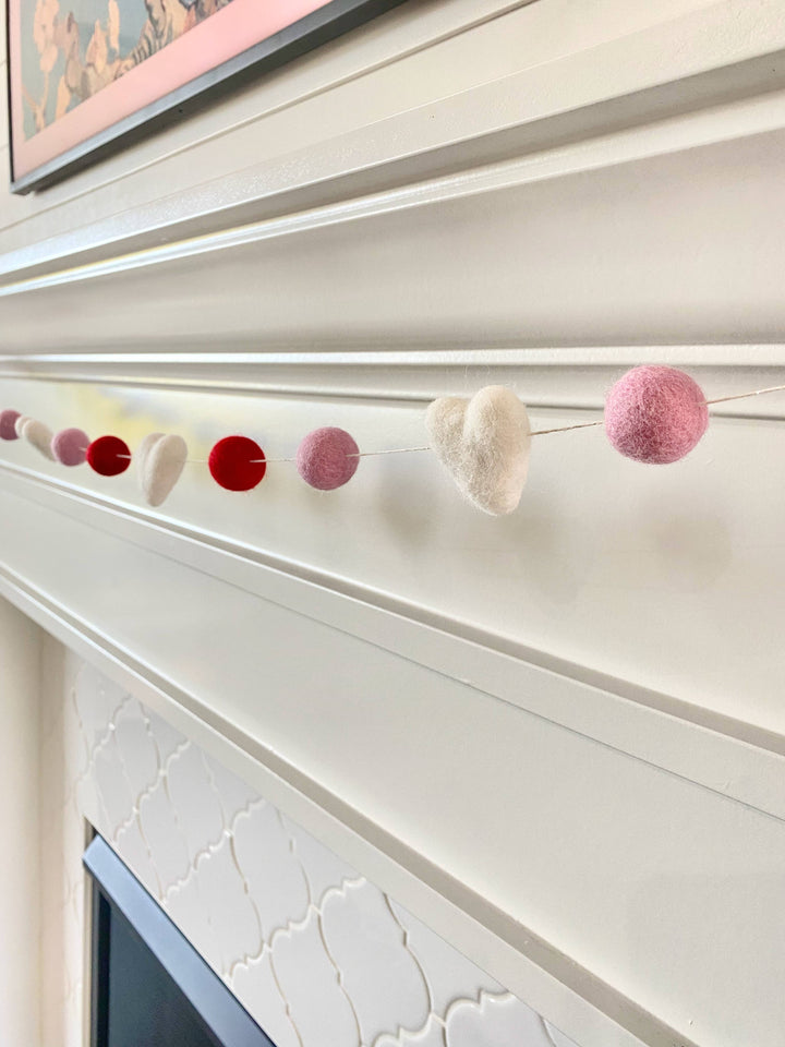 Romance Wool Felt Ball Garland