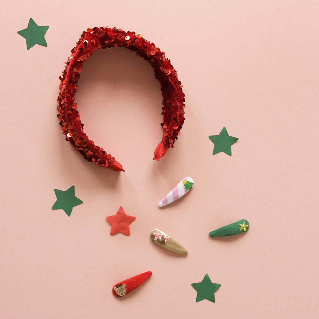 Jolly Christmas Embroidered Clip Set