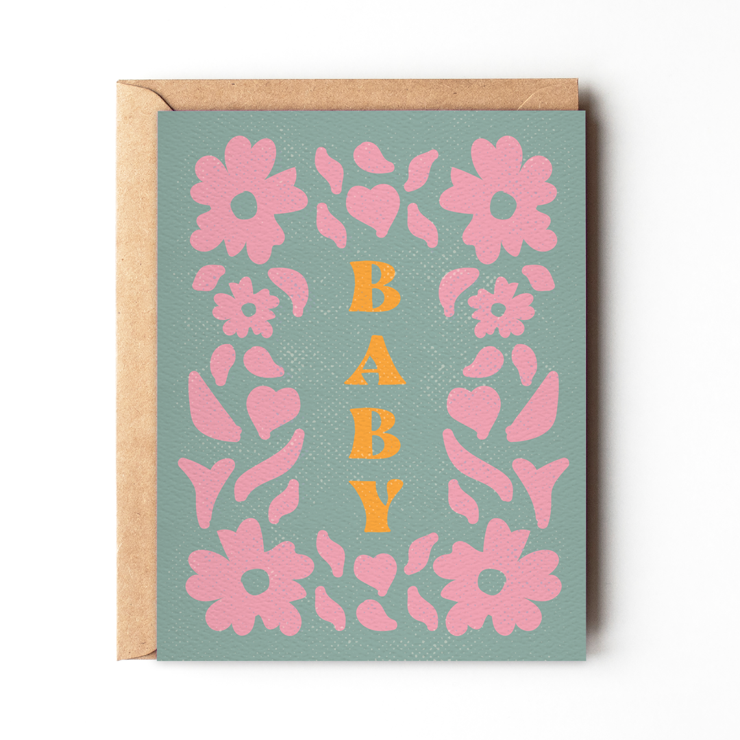 Floral Spring Baby Card