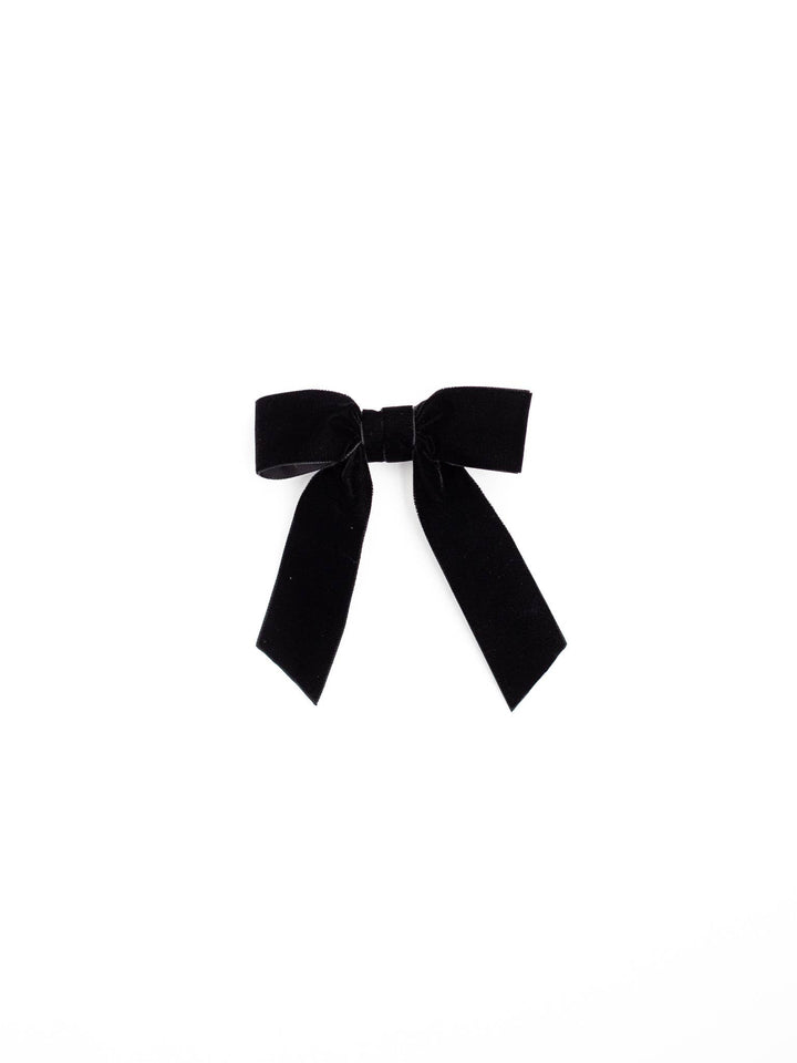 Black Delora Velvet Bow Barrette