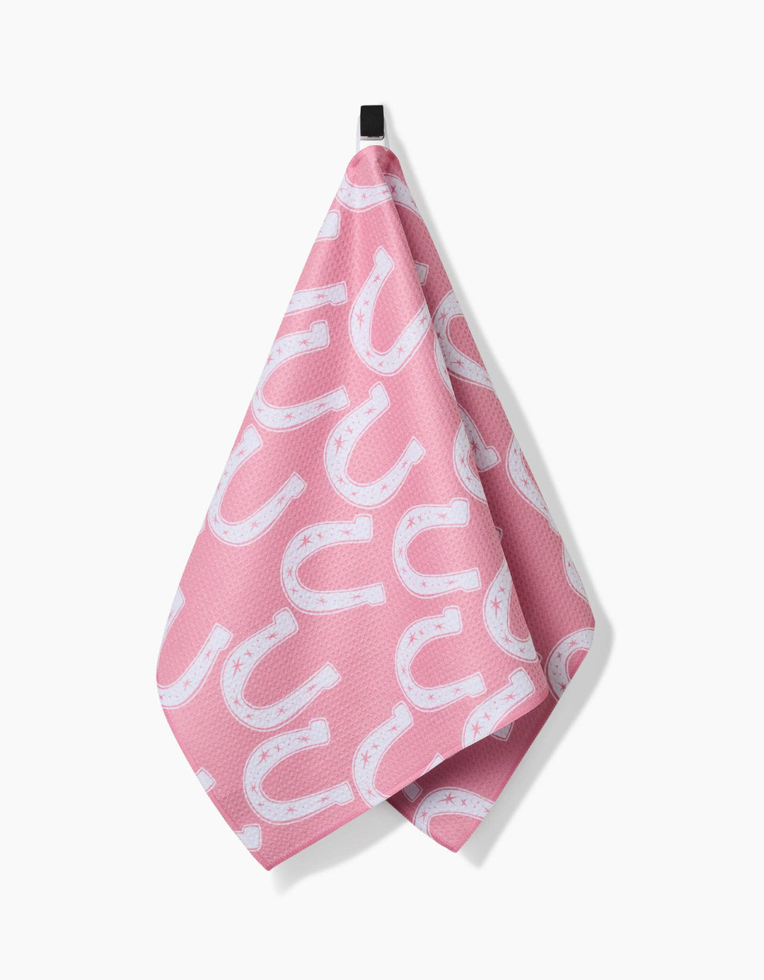 Pink Lucky Horseshoe Tea Towel