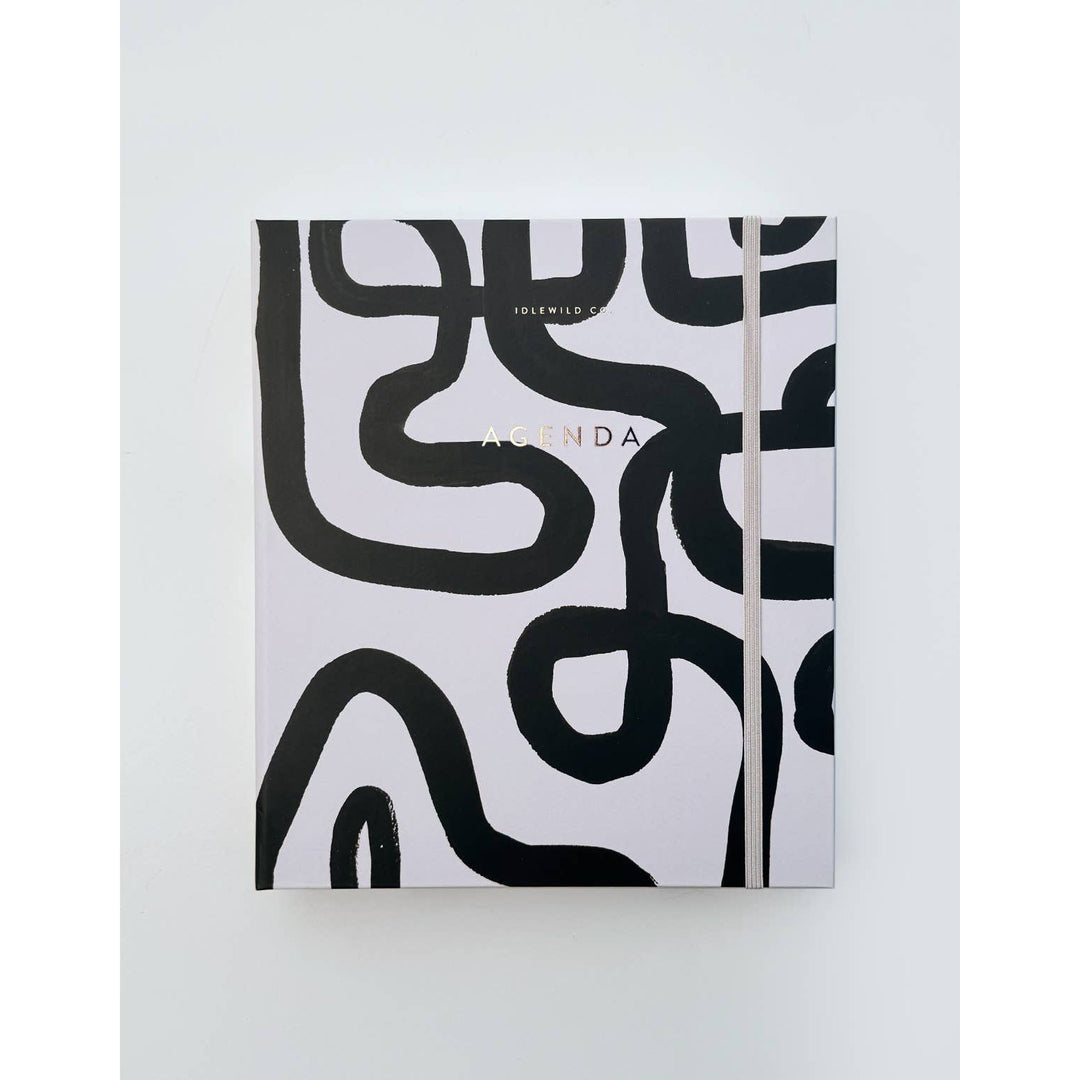 Black & White Squiggle Perpetual Planner