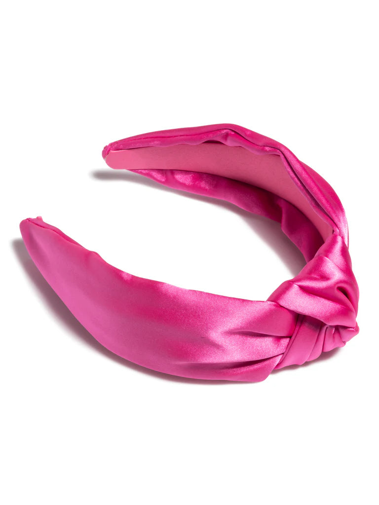 Pink Satin Knotted Headband