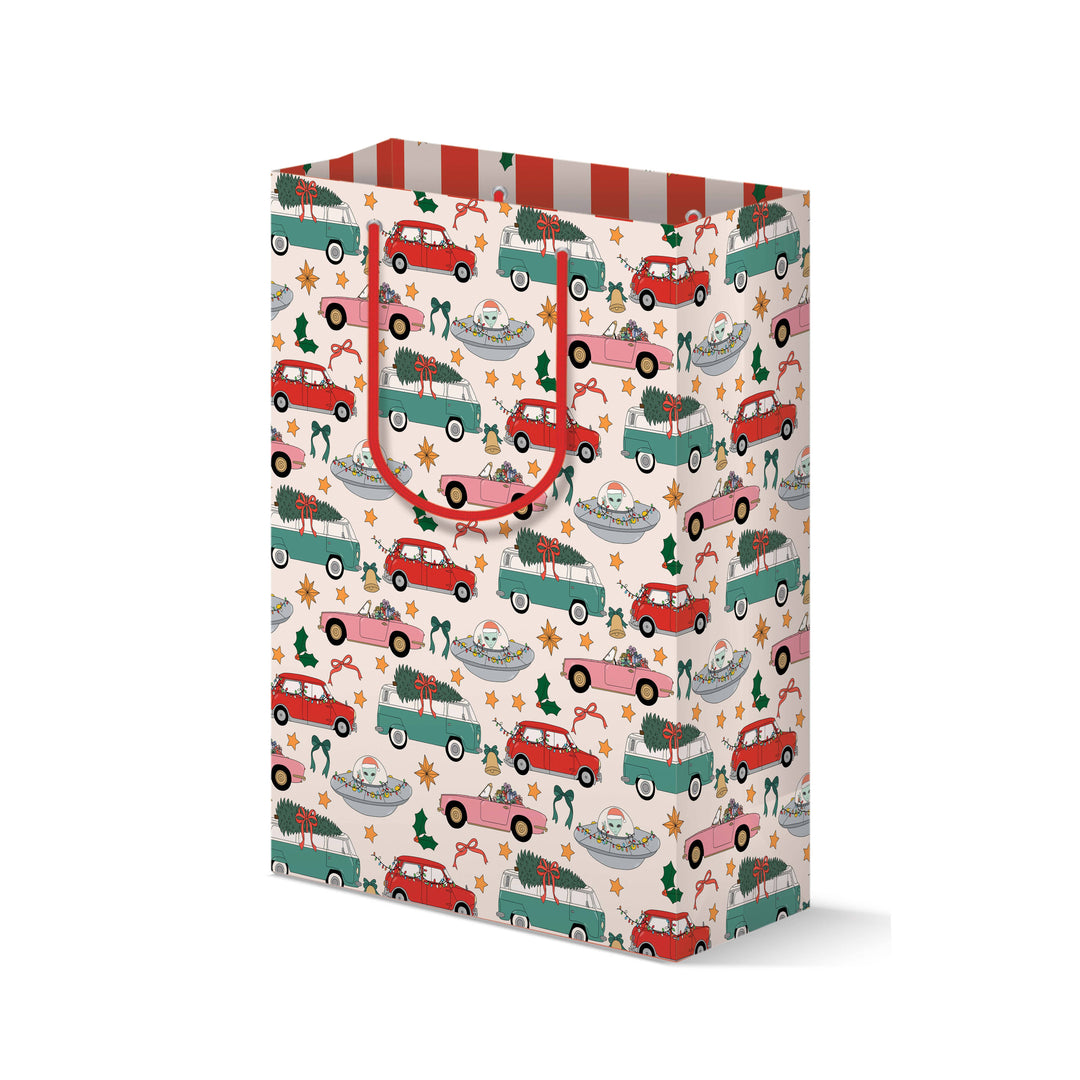 Holiday Car Print Gift Bag