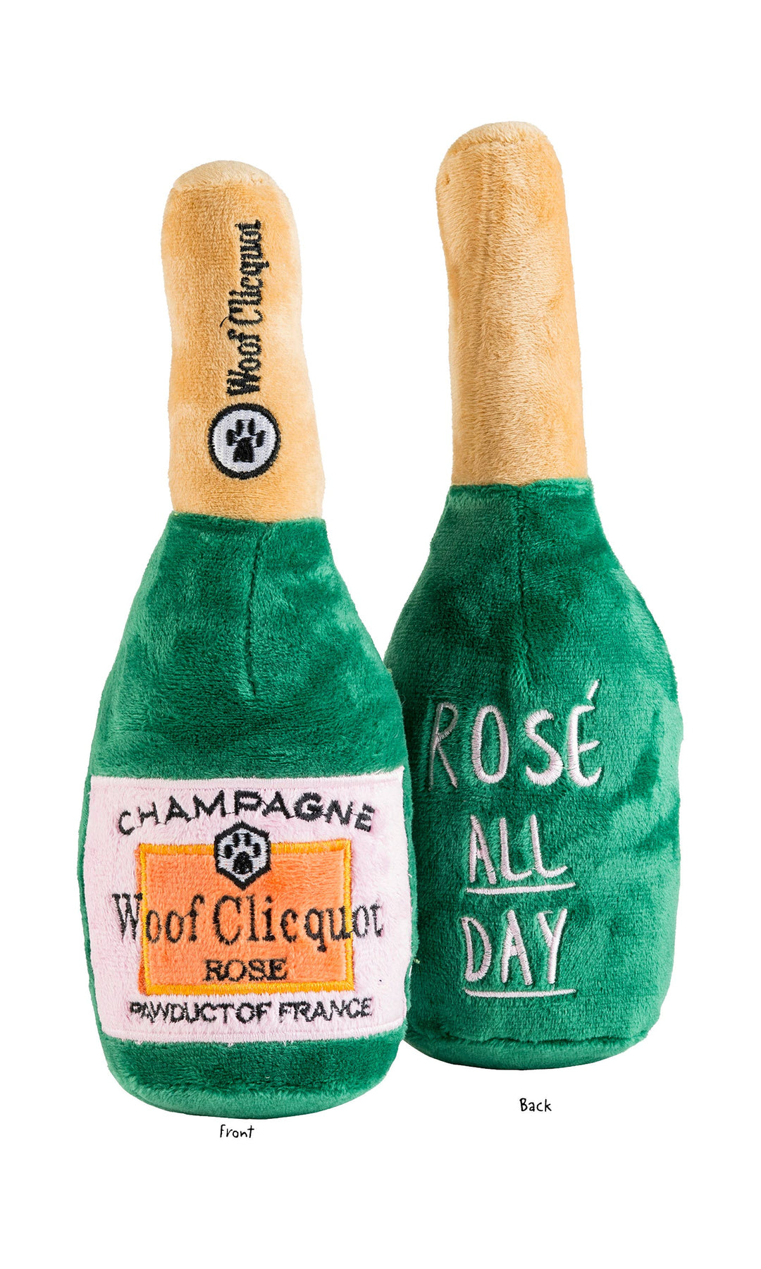 Woof Clicquot Rose' Champagne Dog Large Toy