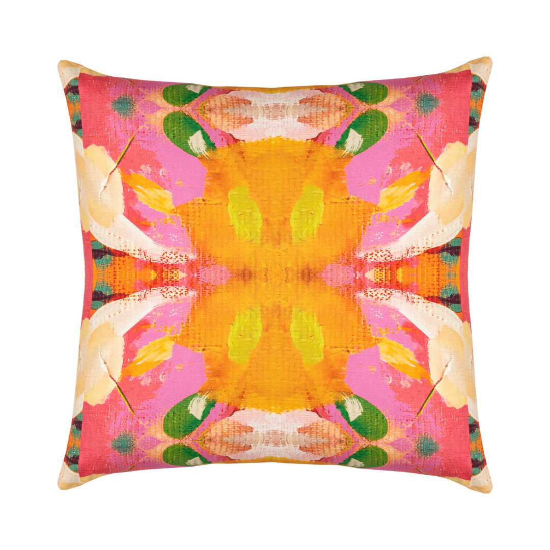 Flower Child Marigold Linen Cotton Pillow