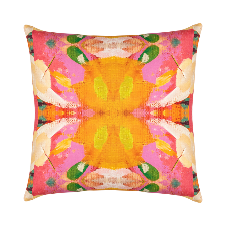 Flower Child Marigold Linen Cotton Pillow