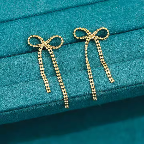 Gold Bow Earrings