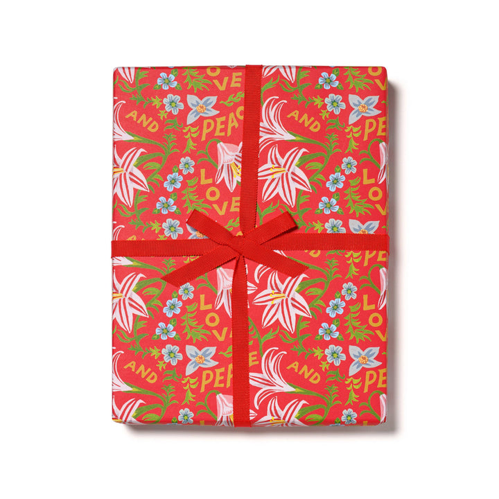 Peace and Love Amaryllis Wrapping Paper