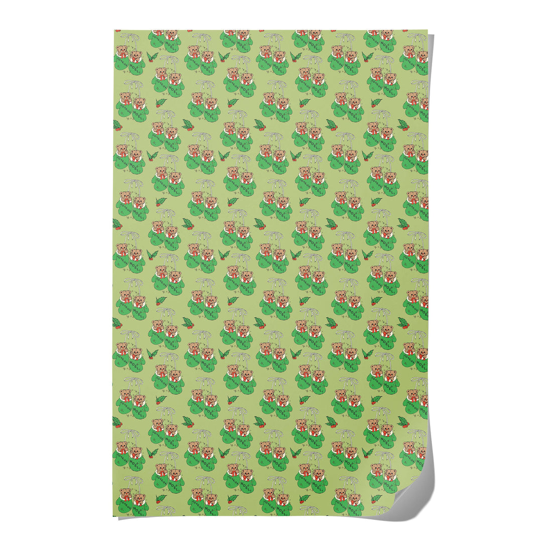 Mitten Bears Wrapping Paper