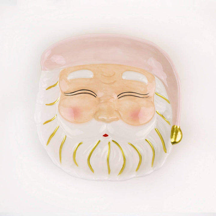 Pink Santa Dessert Plate