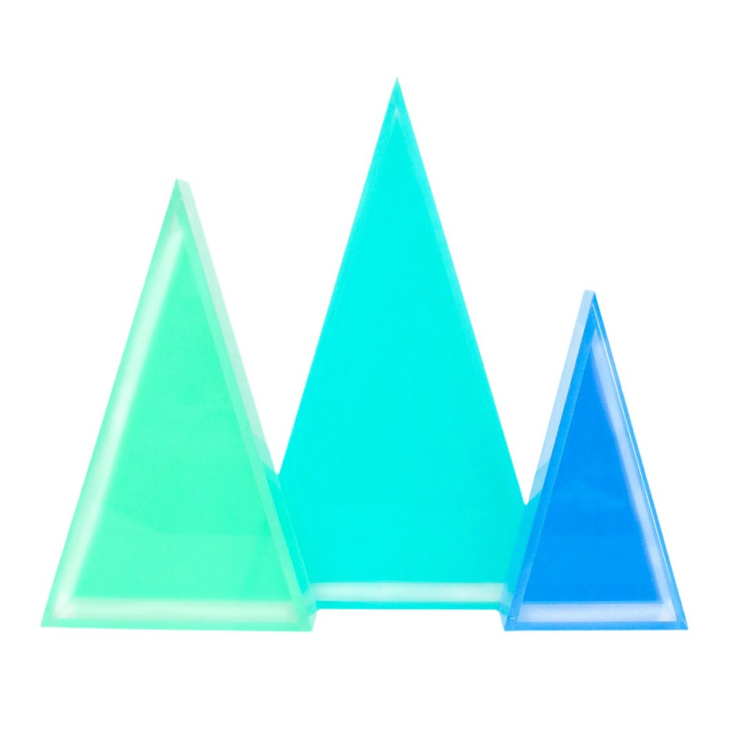 Blue Acrylic Triangle Decorations