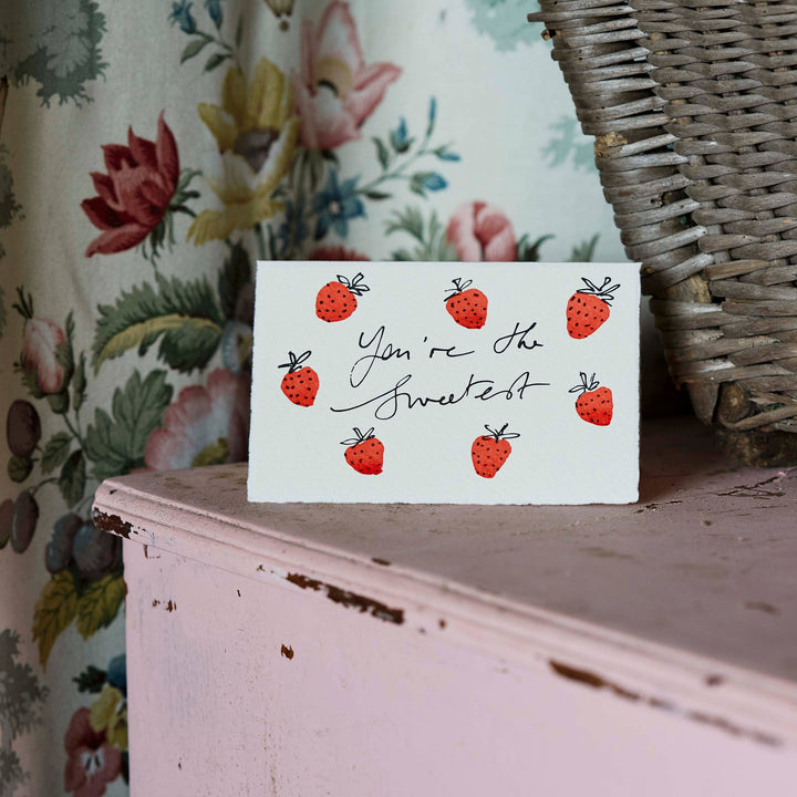 'You're the Sweetest' Strawberries Valentine Card