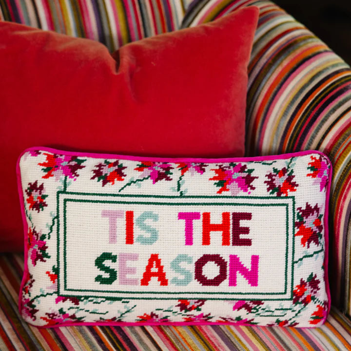 Tis The Season Needlepoint Pillow