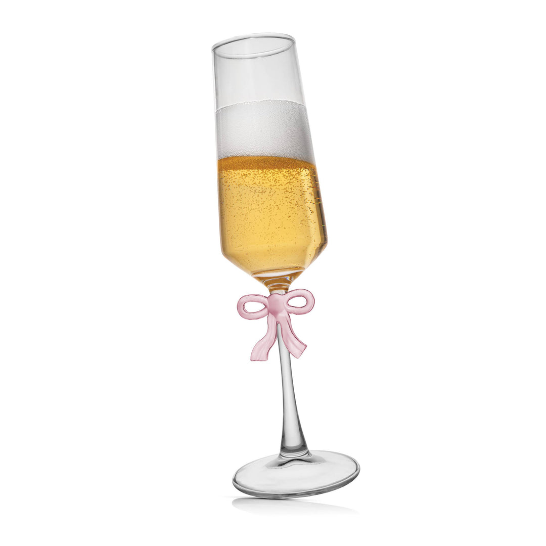 Coquette Pink Bow Champagne Flute