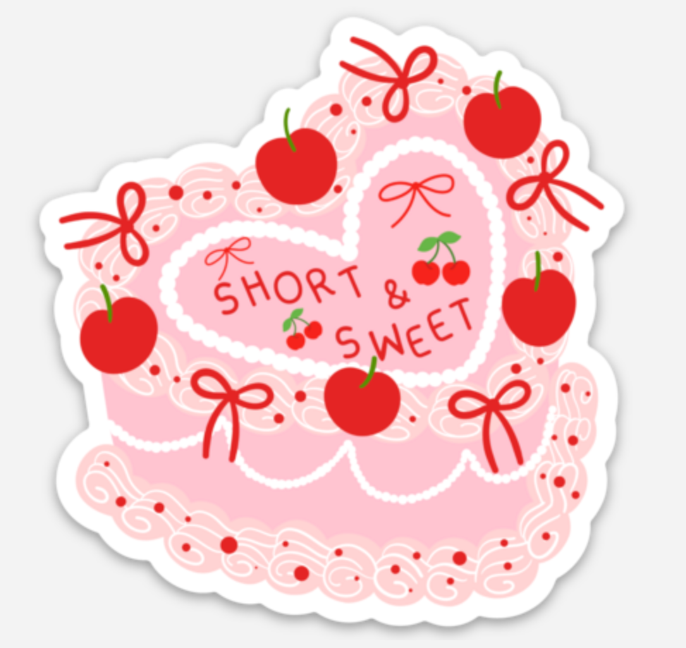 Short and Sweet Cake Sticker