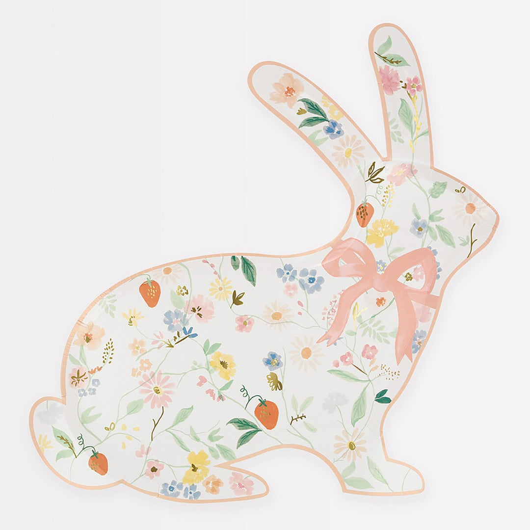 Elegant Floral Bunny Shaped Plates