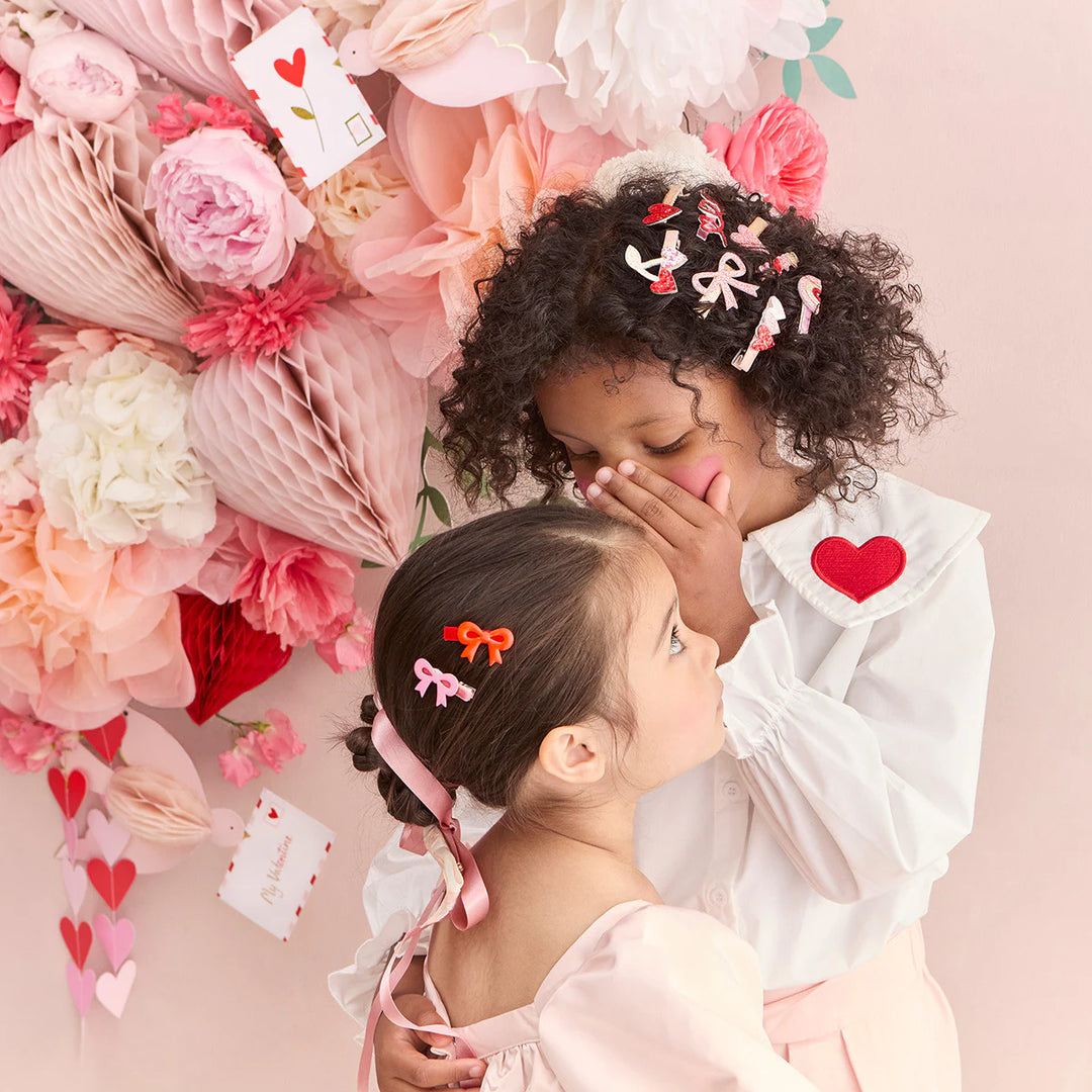 Valentine's Bow Hair Clips