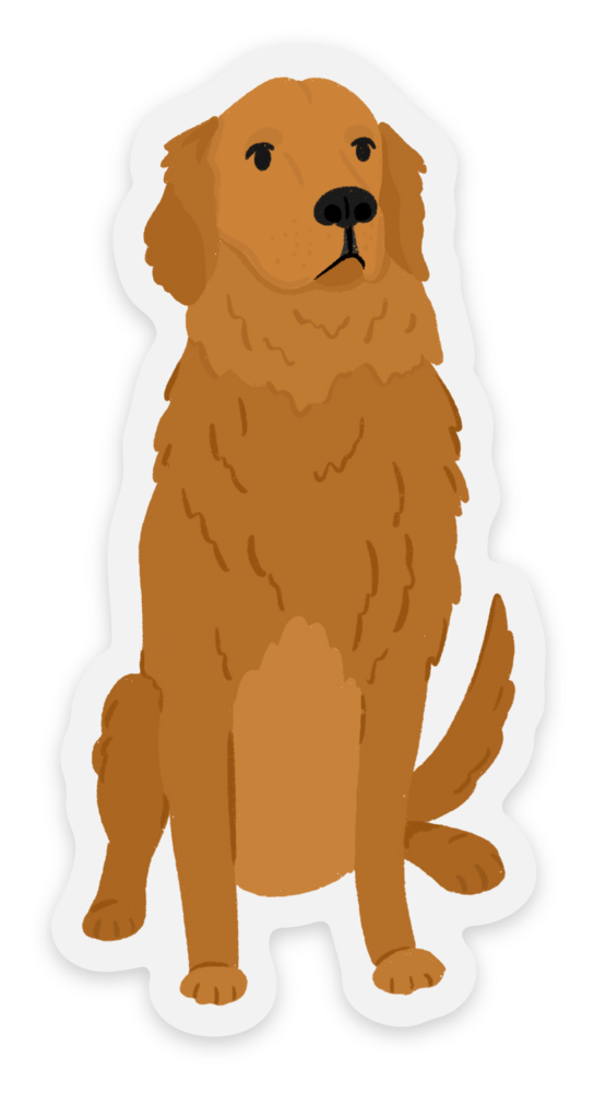 Clear Golden Retriever Dog Sticker