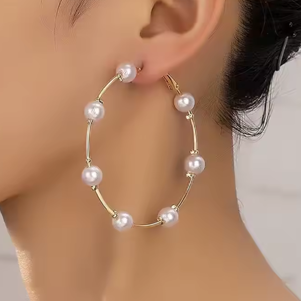 Pearl Hoop Earrings