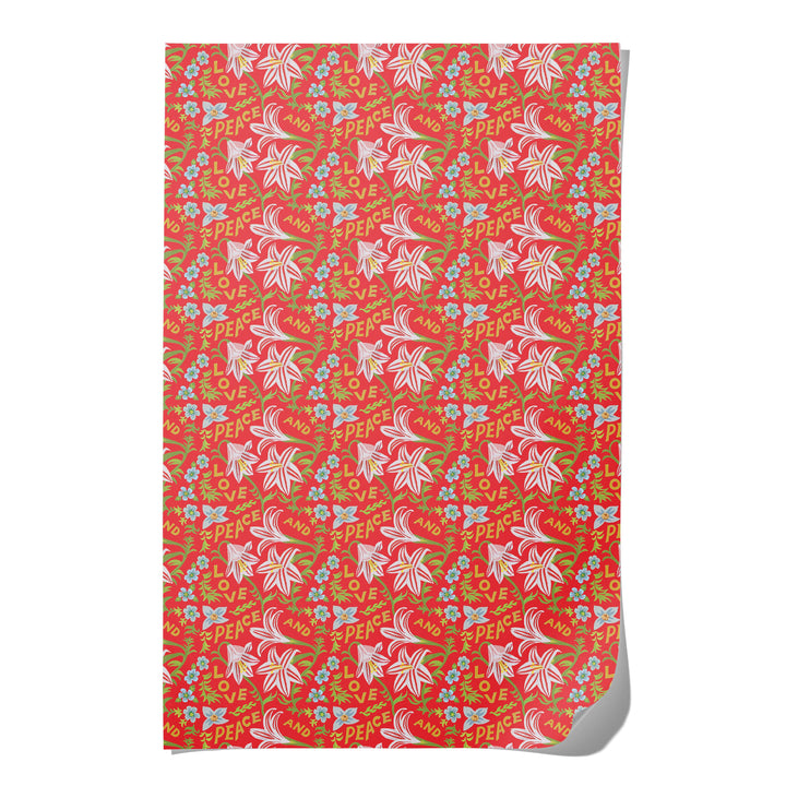 Peace and Love Amaryllis Wrapping Paper