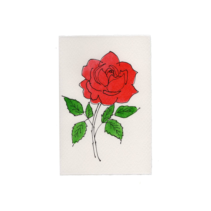 Rose Valentine Card: Red