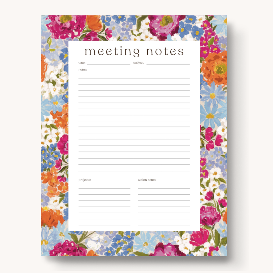 Primavera Meeting Notes Notepad