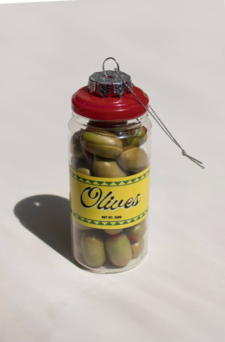 Jar of Olives Cocktail Garnish Christmas Ornament