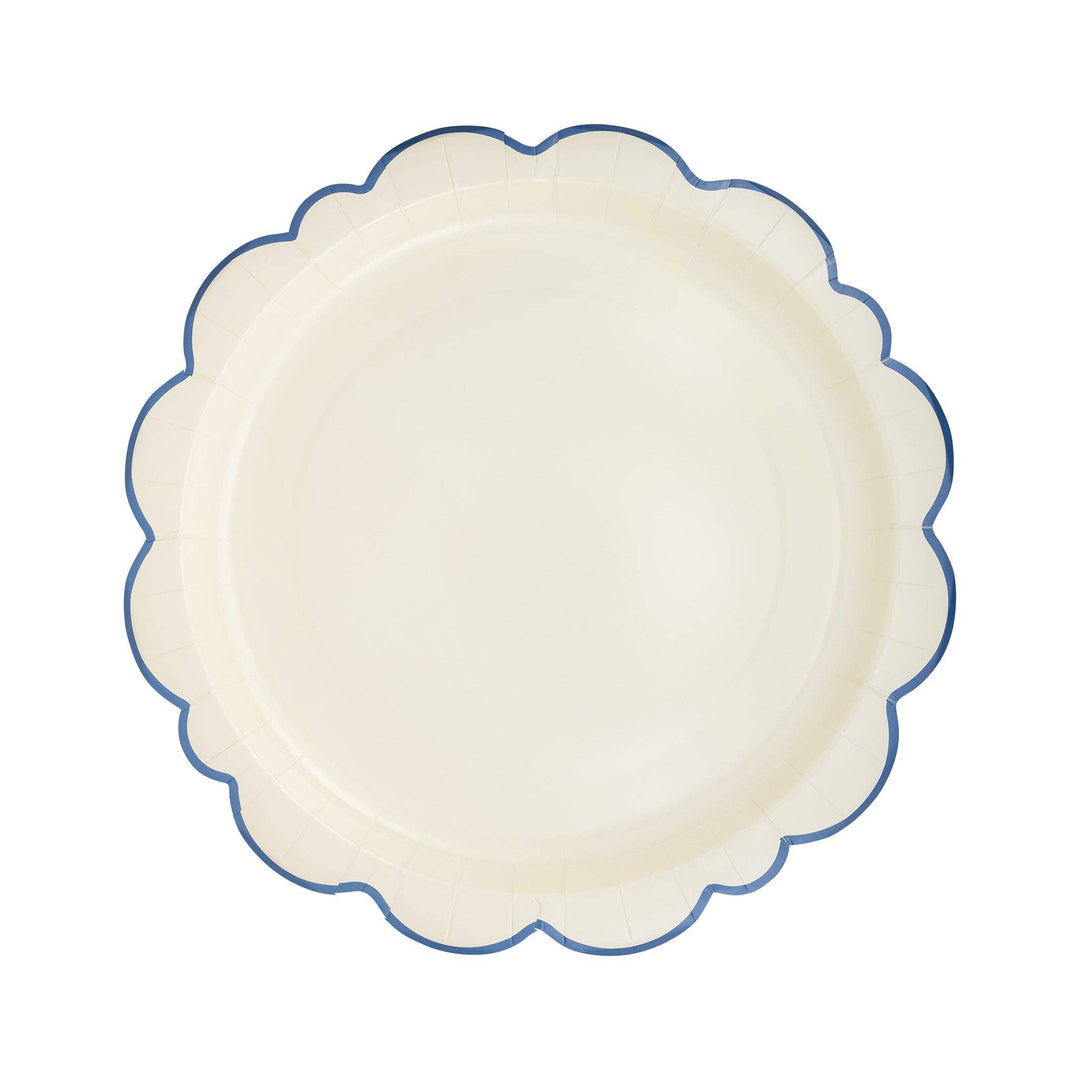 Pembroke Cream with Blue Edge 12" Paper Plate