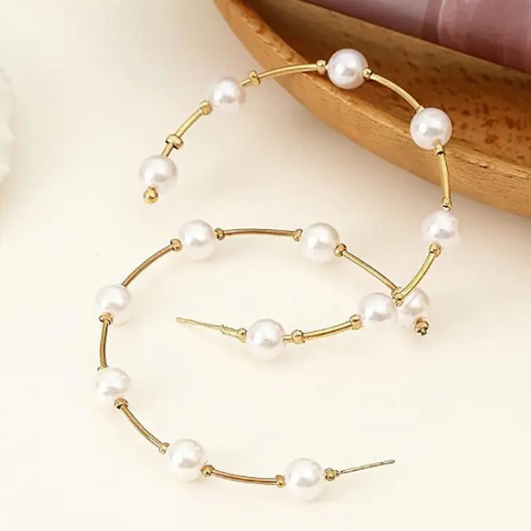 Pearl Hoop Earrings