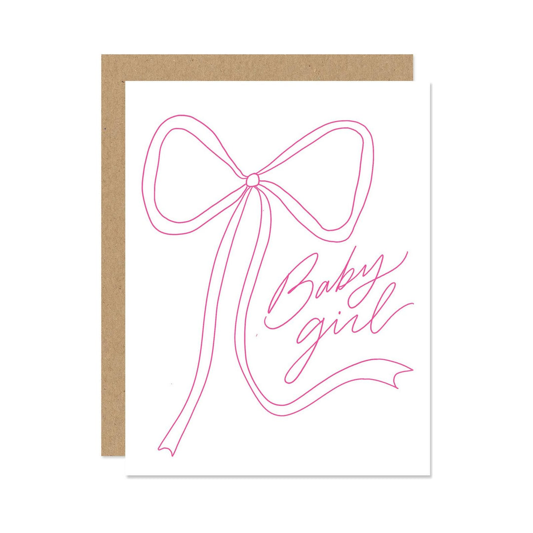 Pink Bow Baby Girl Card