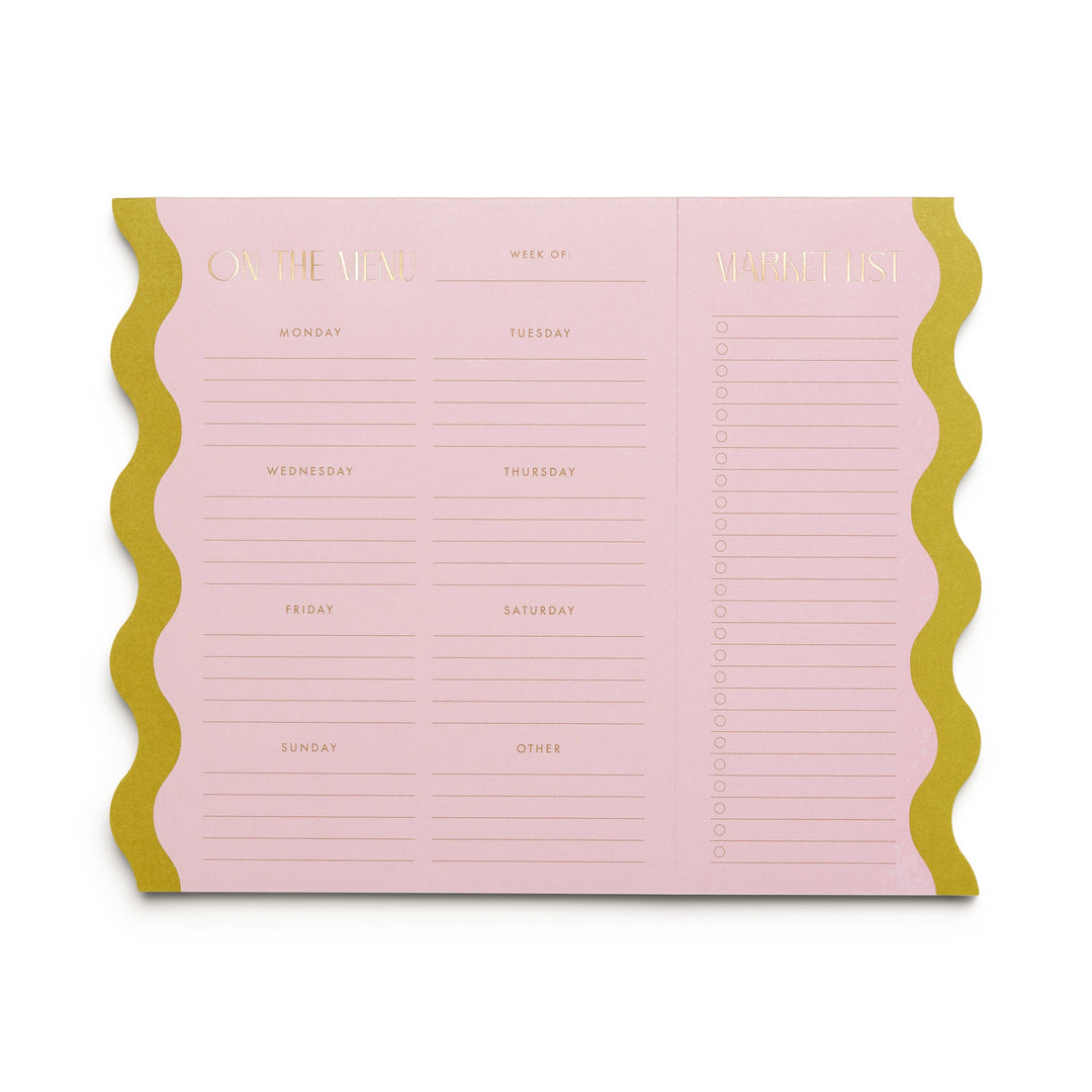 Pink + Chartreuse Meal Planner Notepad