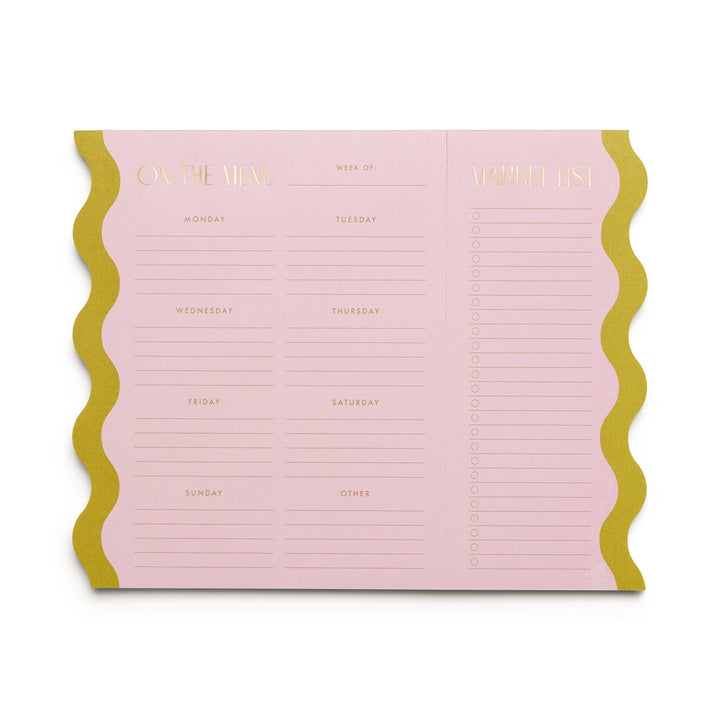 Pink + Chartreuse Meal Planner Notepad