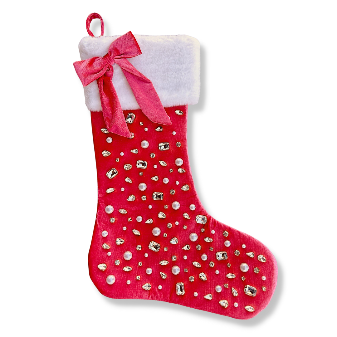 Berry Velvet Christmas Stocking