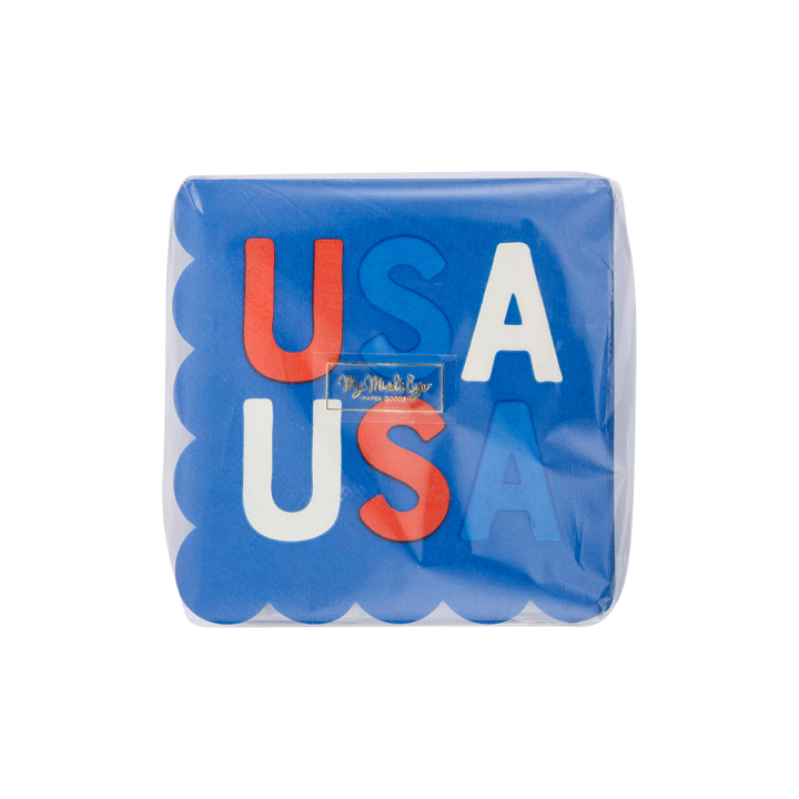 USA Scallop Paper Cocktail Napkin