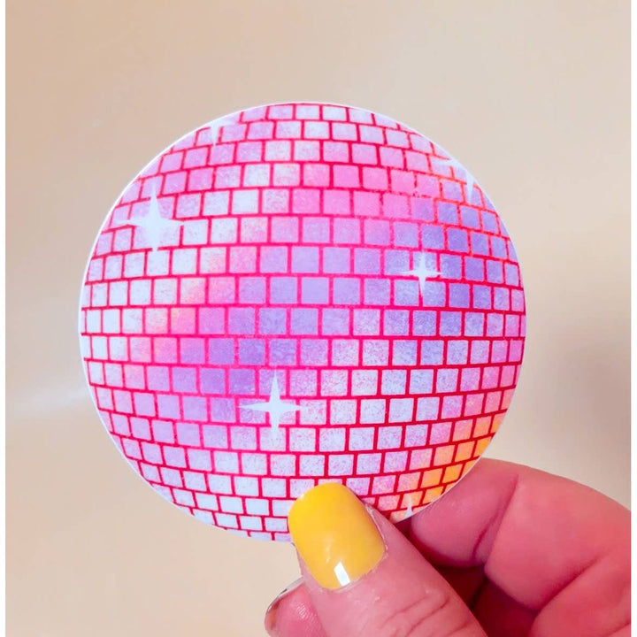 Pink Disco Ball Sticker