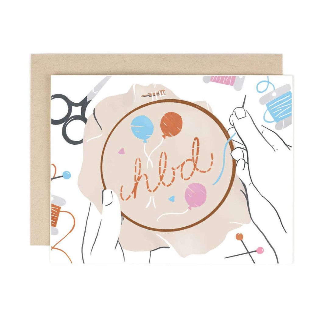 HBD Embroidery Card