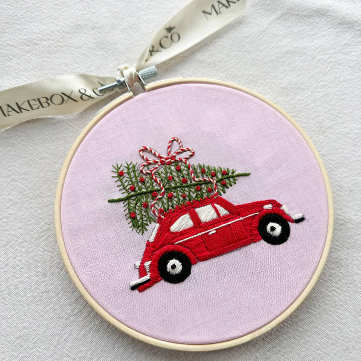 Cheerful Christmas Car Embroidery