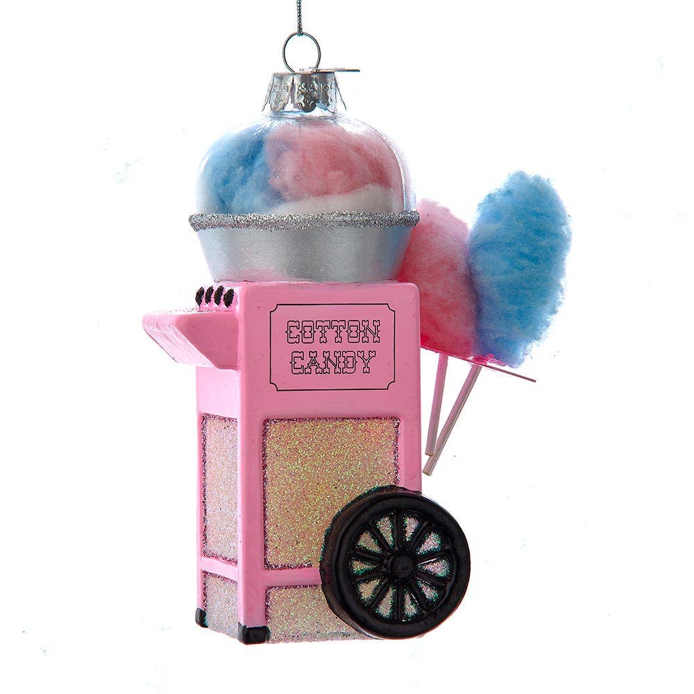 Glass Cotton Candy Cart Ornament