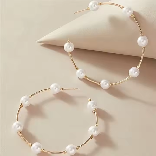 Pearl Hoop Earrings