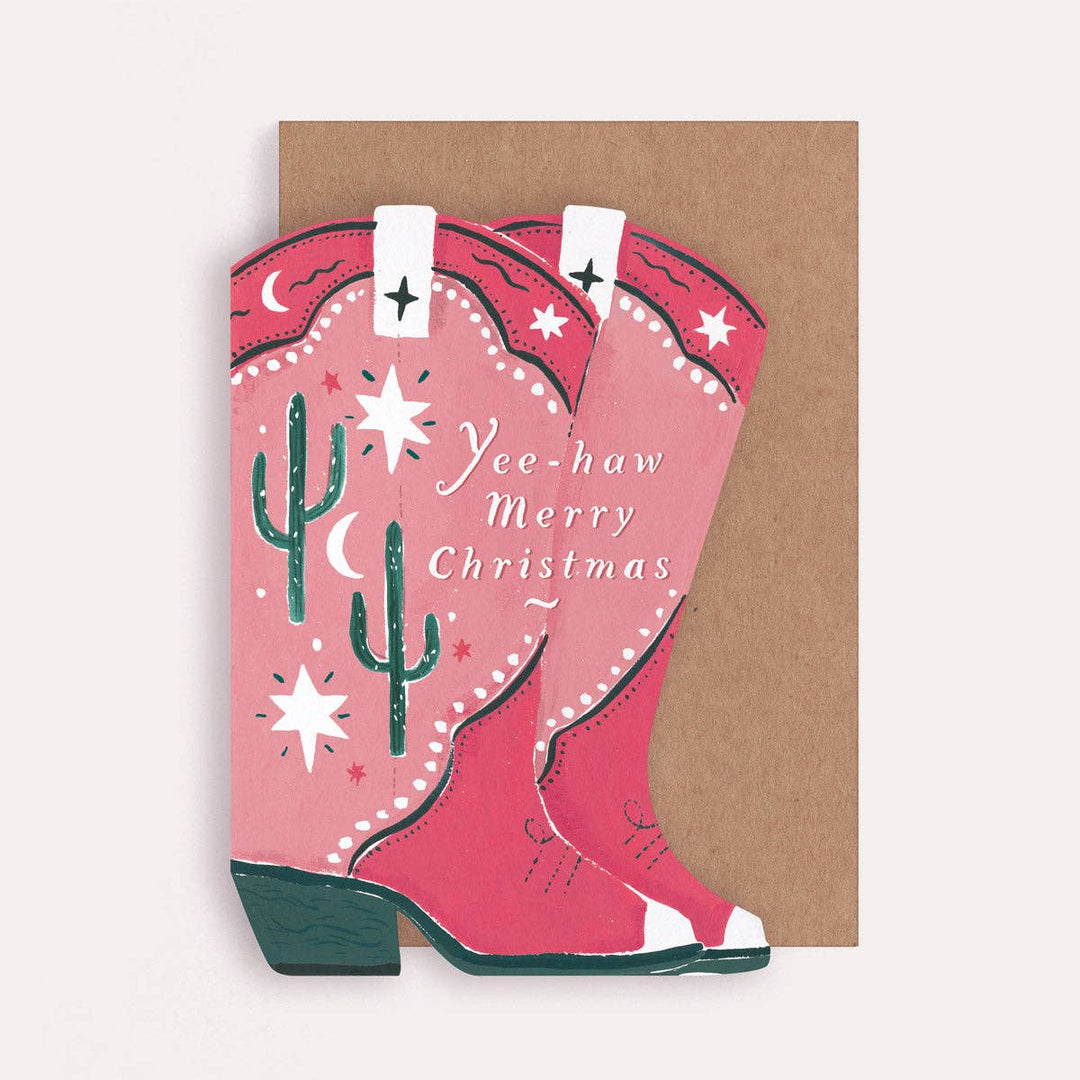 Cowboy Boots Christmas Card