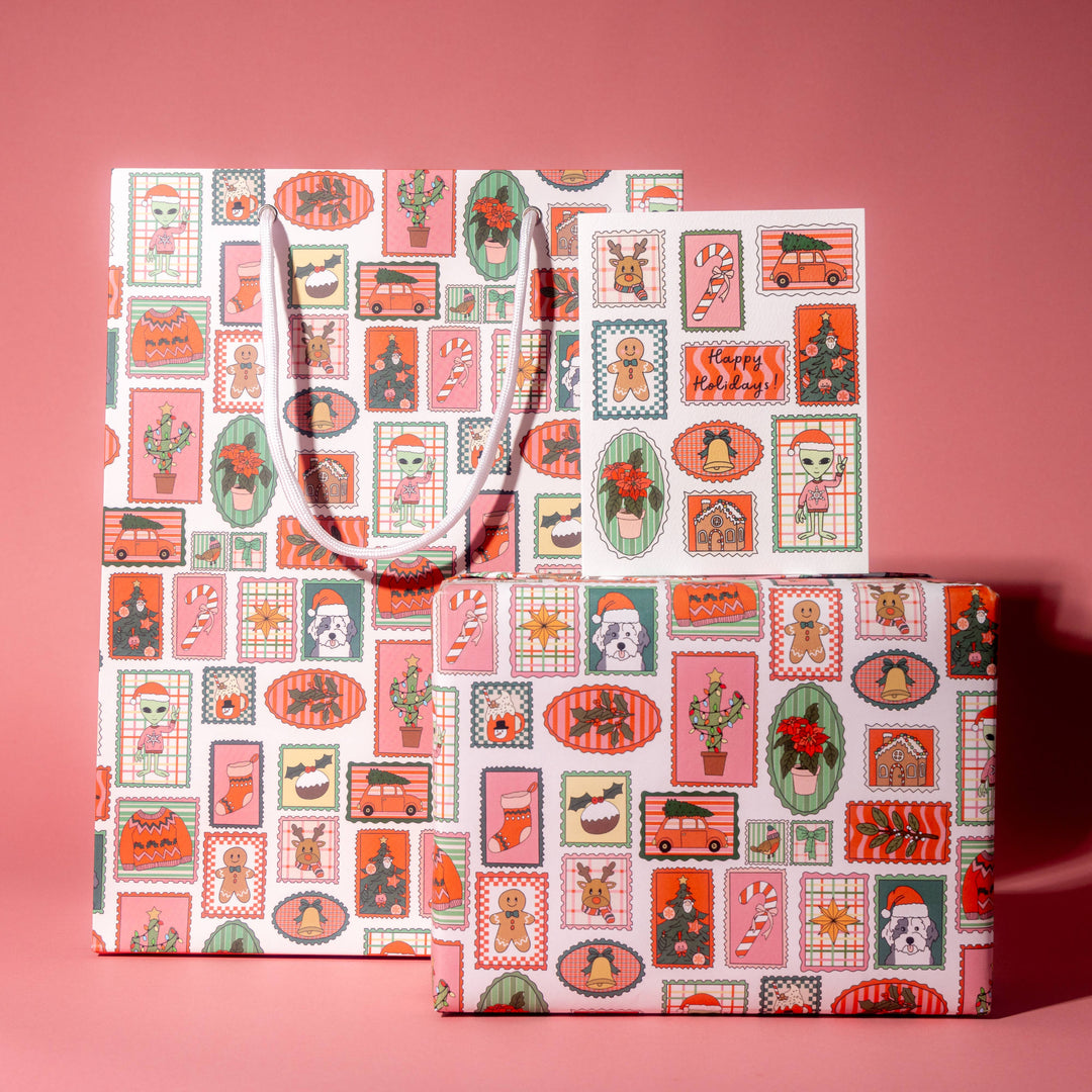 Holiday Stamps Gift Bag