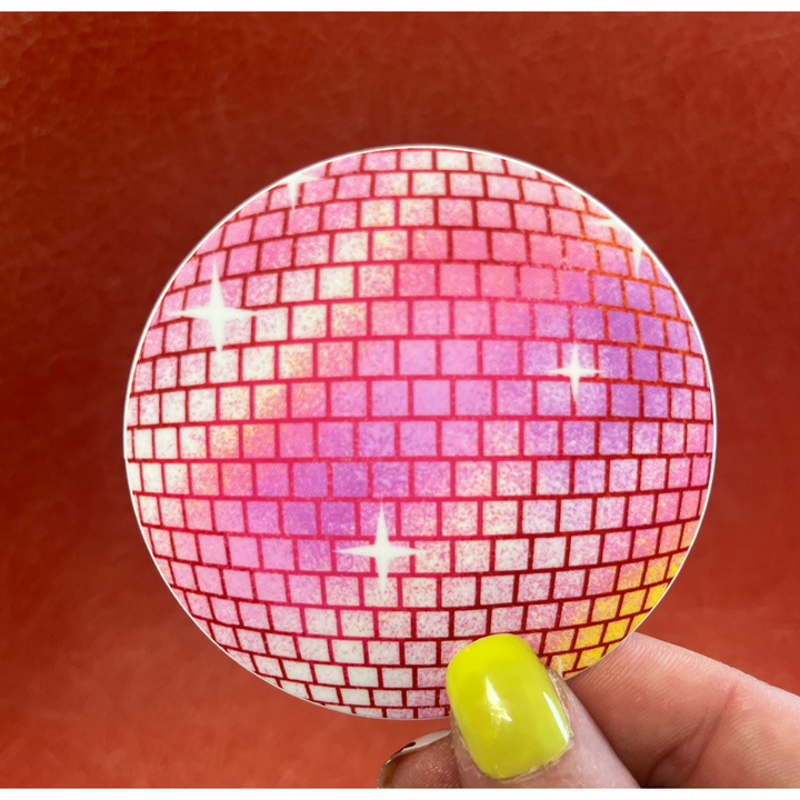 Pink Disco Ball Sticker