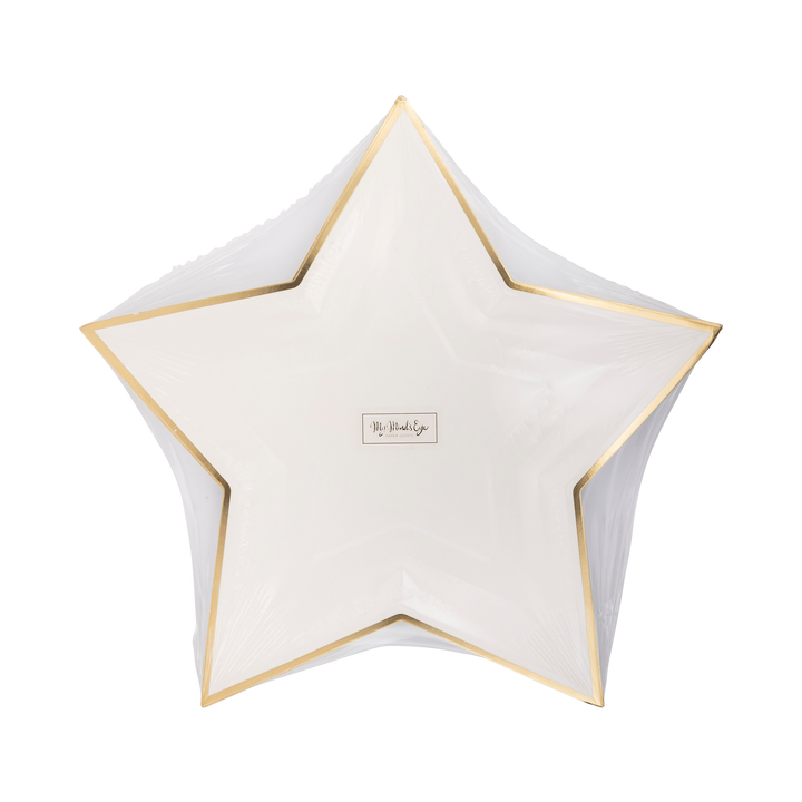 Cream Star Shaped Gold Foiled Paper Plate