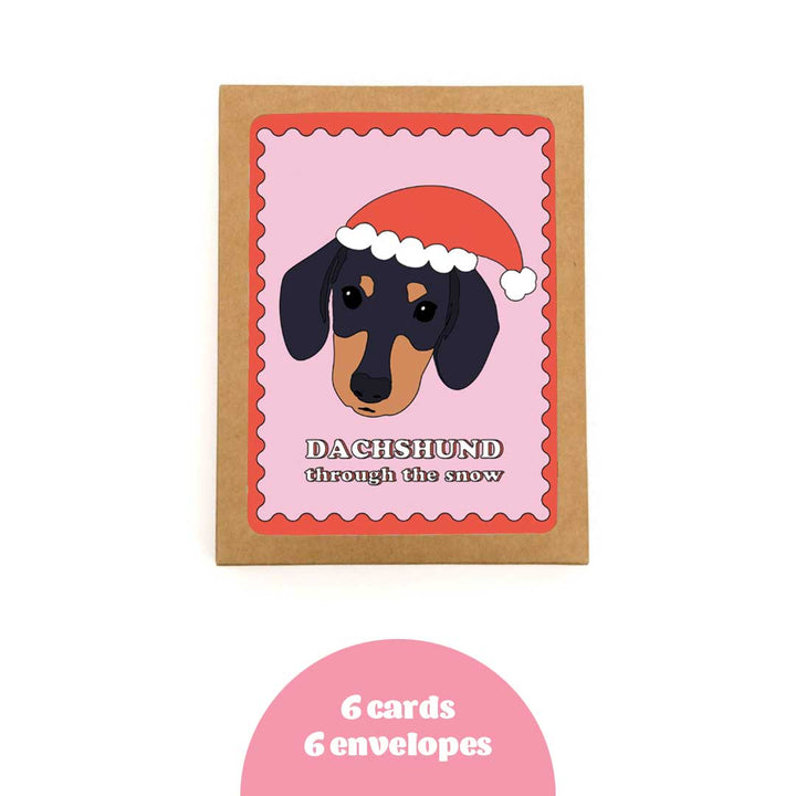 Dachshund Through The Snow Christmas Card