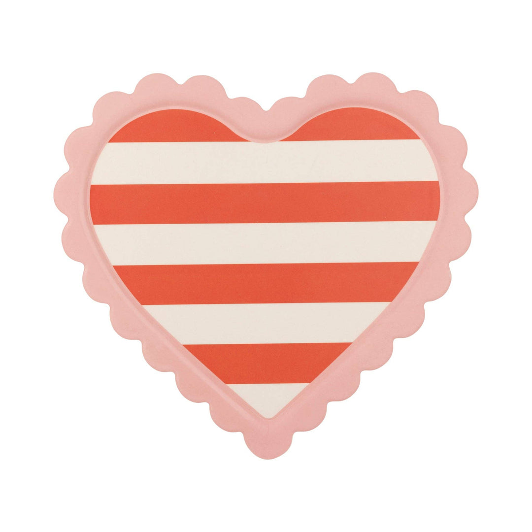 Scalloped Striped Heart Tray